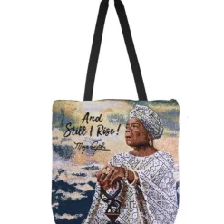Woven Totebags^African American Expressions AND STILL I RISE MAYA WOVEN TOTEBAG
