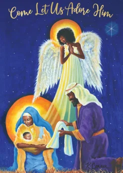 Christmas Cards^African American Expressions Angel Nativity Scene Christmas Card