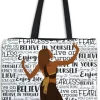 Woven Totebags^African American Expressions BELIEVE WOVEN TOTE BAG