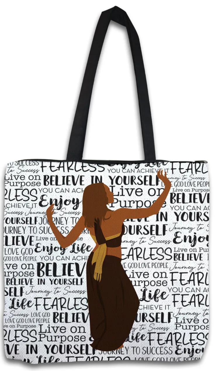 Woven Totebags^African American Expressions BELIEVE WOVEN TOTE BAG