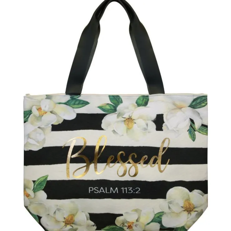 Canvas Handbags^African American Expressions BLESSED MAGNOLIA CANVAS HANDBAG