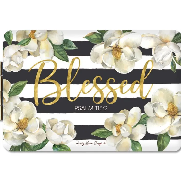 Compact Mirrors^African American Expressions BLESSED MAGNOLIA COMPACT POCKET MIRROR