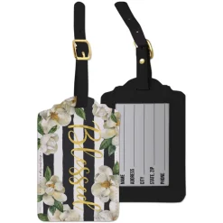 Luggage Tag Sets^African American Expressions BLESSED MAGNOLIA LUGGAGE TAG SET