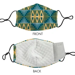 Face Masks^African American Expressions BLUE/YELLOW MUDCLOTH FACE MASK
