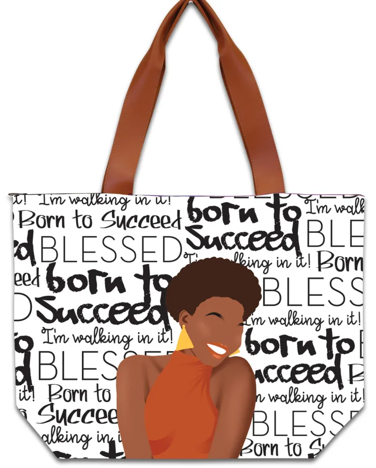 Canvas Handbags^African American Expressions Born to Succeed Canvas Bag