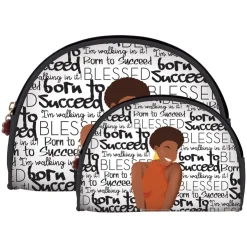 Cosmetic Bags^African American Expressions Born to Succeed Cosmetic Duo