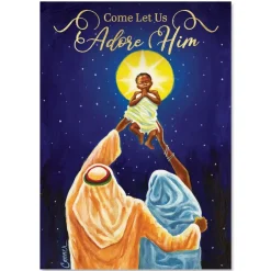 Christmas Cards^African American Expressions Come Let Us Adore Him Christmas Card