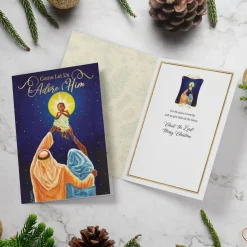 Christmas Cards^African American Expressions Come Let Us Adore Him Christmas Card