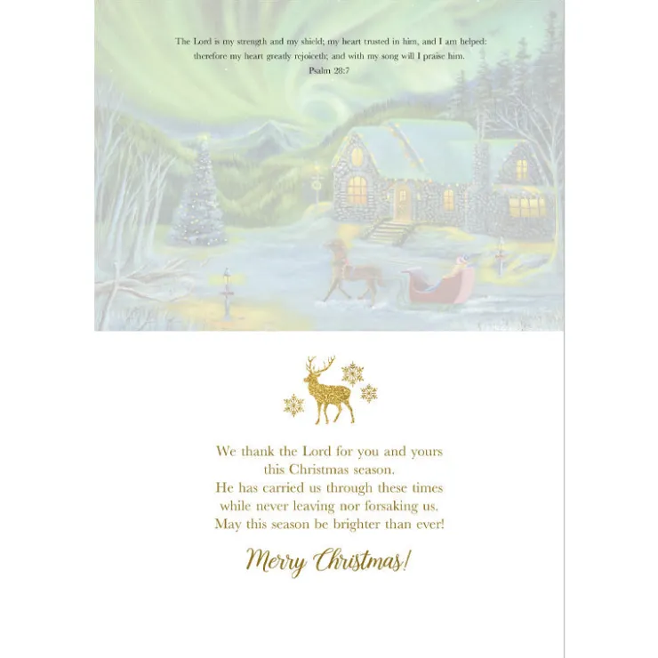 Christmas Cards^African American Expressions COTTAGE WITH SLEIGH CHRISTMAS CARD