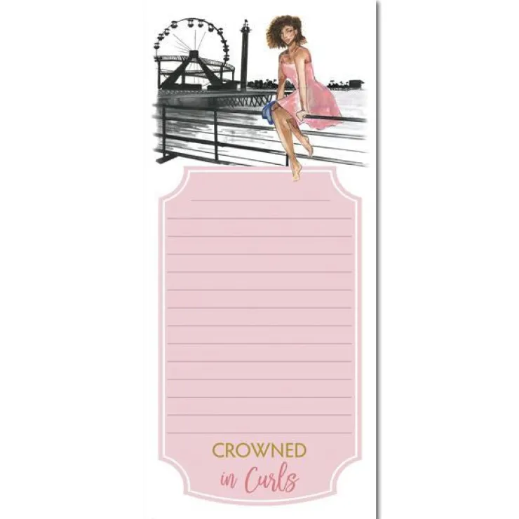 Magnetic Notepads^African American Expressions CROWNED IN CURLS MAGNETIC NOTEPAD