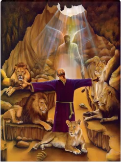 Canvas Art^African American Expressions Daniel in the Lion's Den Stretched Canvas (Large)