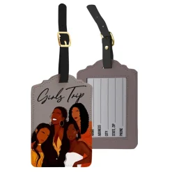 Luggage Tag Sets^African American Expressions Girl Trip Luggage Tag Set