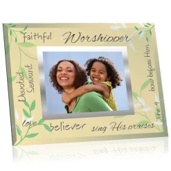 Glass Photo Frames^African American Expressions GLASS PHOTO FRAME - WORSHIPPER