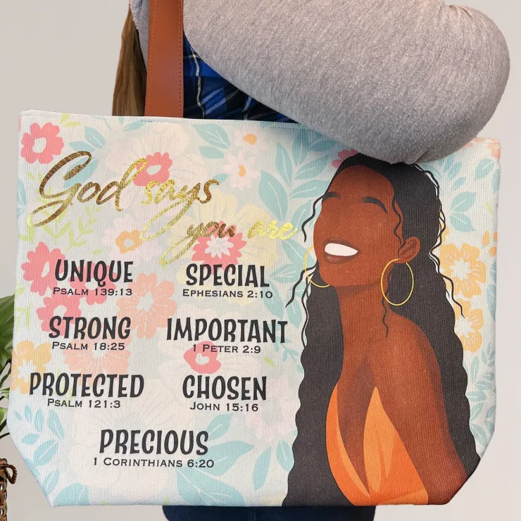 Canvas Handbags^African American Expressions God Says Canvas Bag