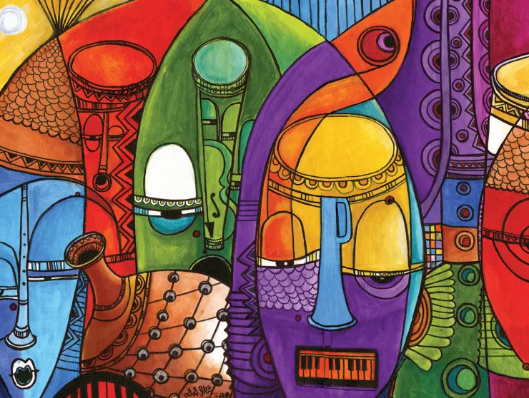 Puzzles^African American Expressions JAZZ MASKS PUZZLE