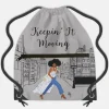 Drawstring Backpacks^African American Expressions Keepin' it Moving Drawstring Backpack