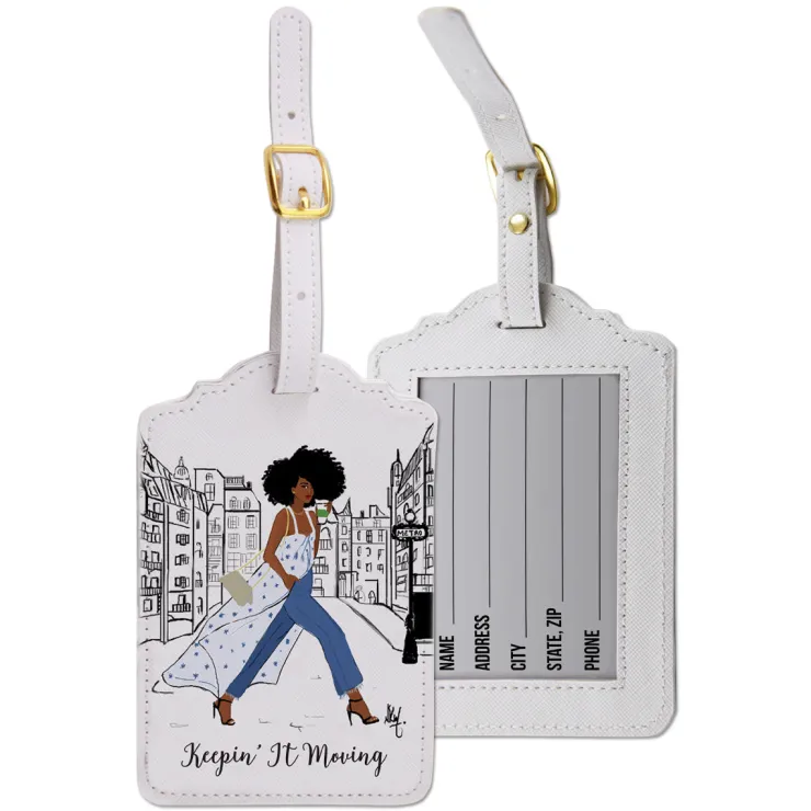 Luggage Tag Sets^African American Expressions KEEPIN IT MOVING LUGGAGE TAG SET