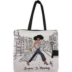 Woven Totebags^African American Expressions KEEPIN IT MOVING TOTEBAG