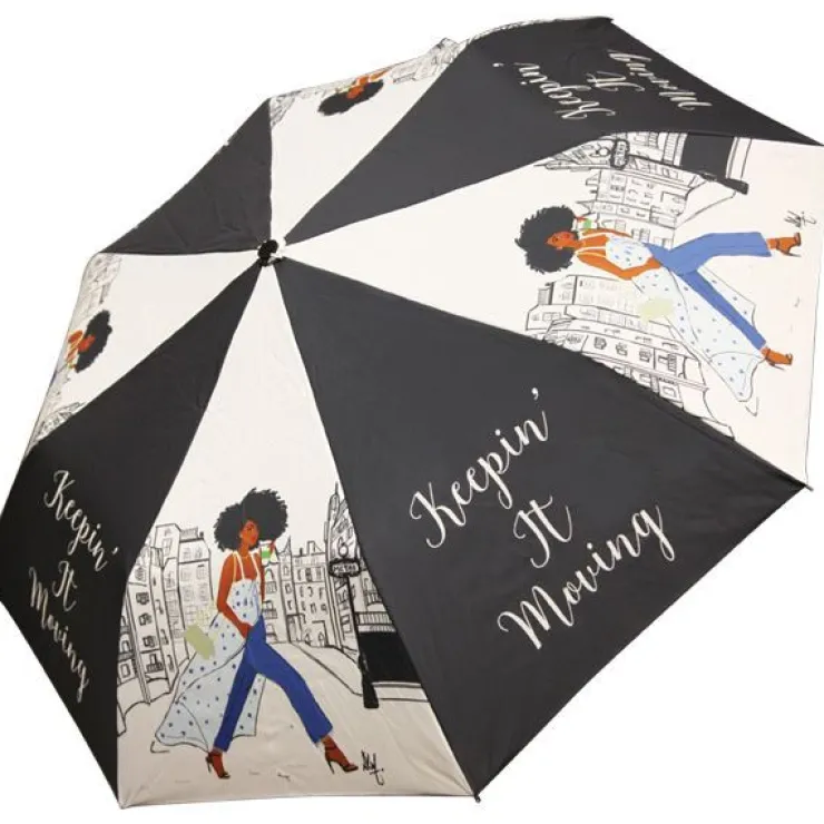 Umbrellas^African American Expressions KEEPIN IT MOVING UMBRELLA