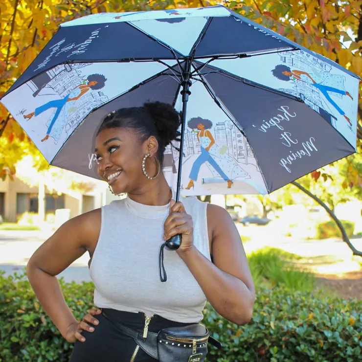 Umbrellas^African American Expressions KEEPIN IT MOVING UMBRELLA