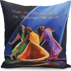 Pillow Covers And Pillows^African American Expressions PRAISES GO UP PILLOW COVER