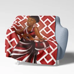 Blankets^African American Expressions Red and White Blanket