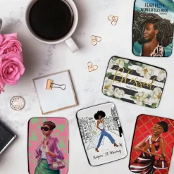 Card Holders^African American Expressions RED AND WHITE CARD HOLDER