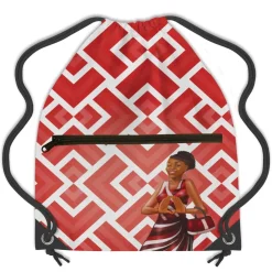 Drawstring Backpacks^African American Expressions Red and White Drawstring Backpack