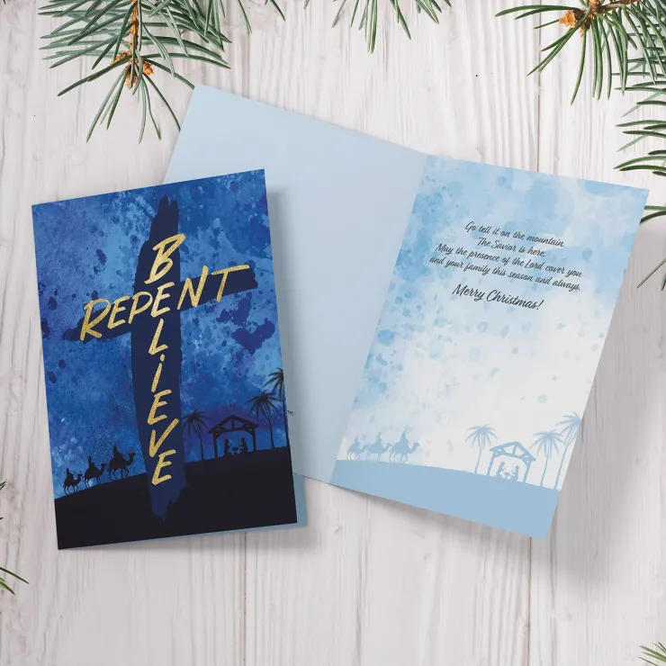 Christmas Cards^African American Expressions Repent/Believe Christmas Card