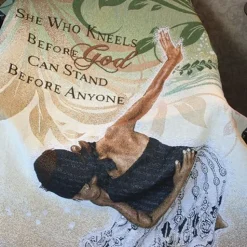 Tapestry Throws^African American Expressions SHE WHO KNEELS THROW