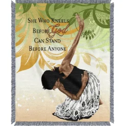 Tapestry Throws^African American Expressions SHE WHO KNEELS THROW