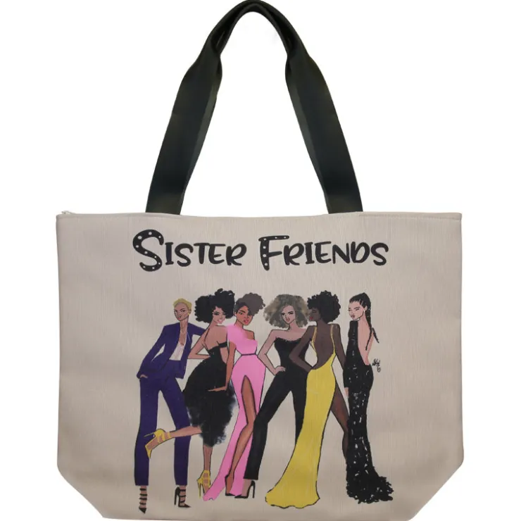 Canvas Handbags^African American Expressions SISTER FRIENDS 2 CANVAS HANDBAG