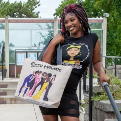 Canvas Handbags^African American Expressions SISTER FRIENDS 2 CANVAS HANDBAG