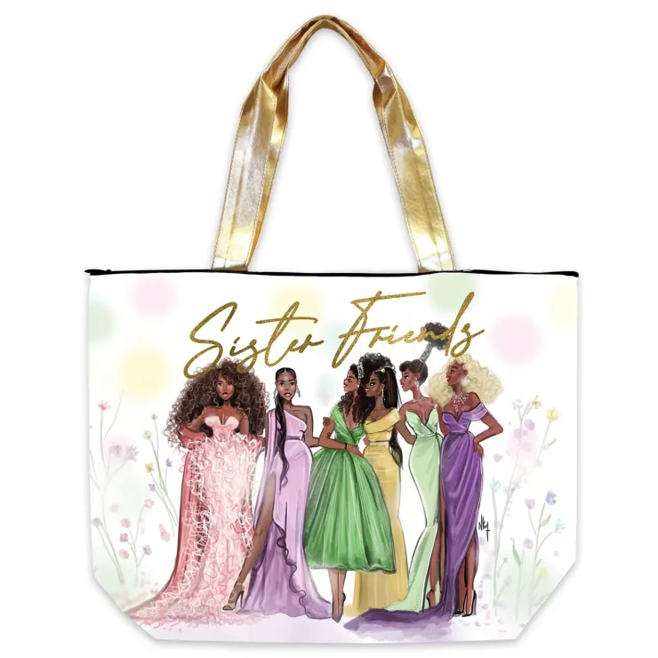 Canvas Handbags^African American Expressions Sister Friends Canvas Bag