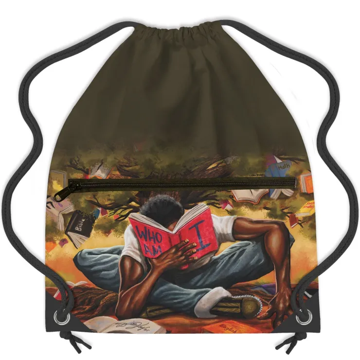 Drawstring Backpacks^African American Expressions Who Am I Drawstring Bag