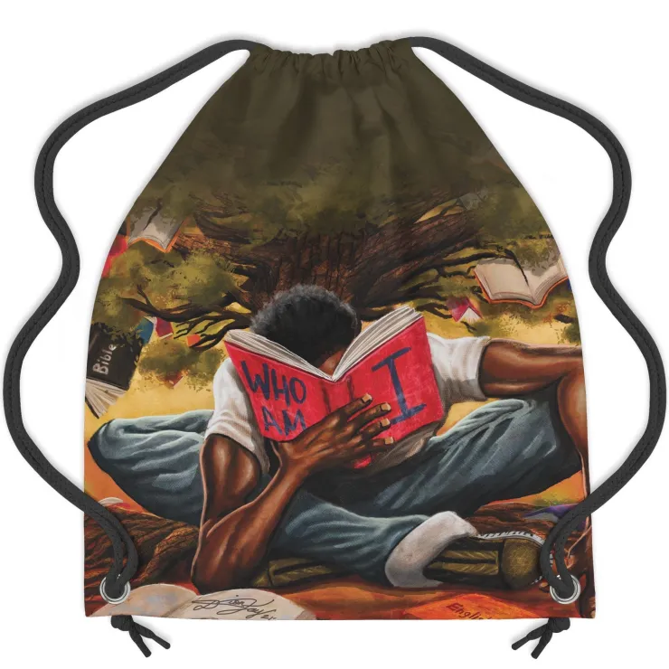 Drawstring Backpacks^African American Expressions Who Am I Drawstring Bag