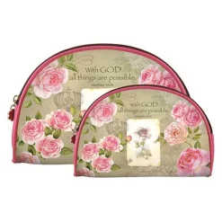 Cosmetic Bags^African American Expressions WITH GOD ROSES COSMETIC DUO